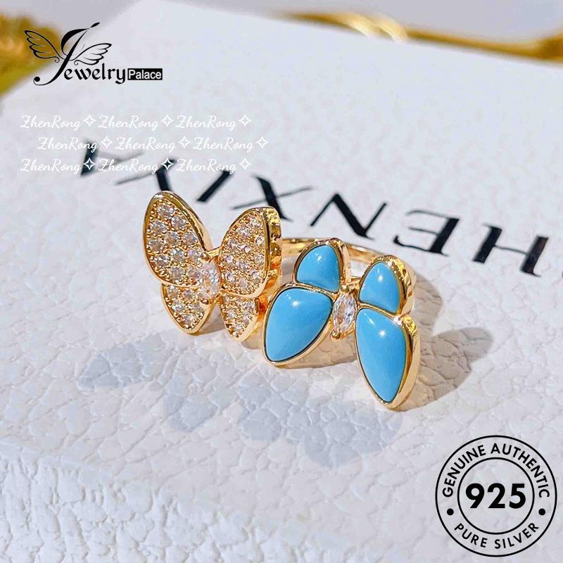 JEWELRYPALACE Nikah Sterling Butterfly Asli Silver Perhiasan Aksesori korea Diamond Murni Kawin Original Silver Perak Creative Cincin 925 Wanita Moissanite R2102
