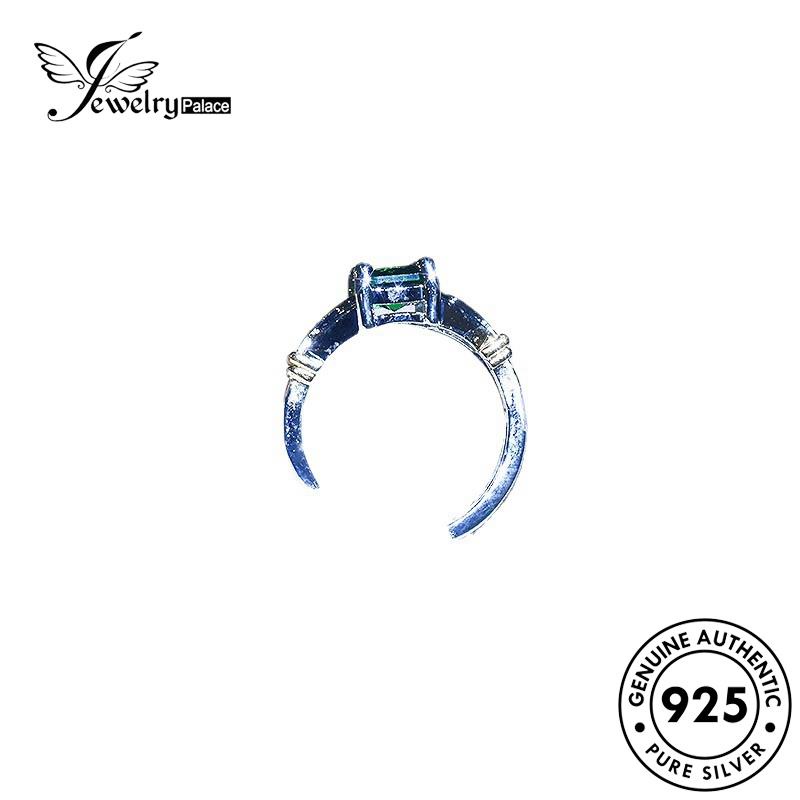 JEWELRYPALACE Sterling Aksesori Silver Cincin korea Murni 925 Square Nikah Original Emerald Asli Perhiasan Perak Silver Kawin Fashion Wanita R2083