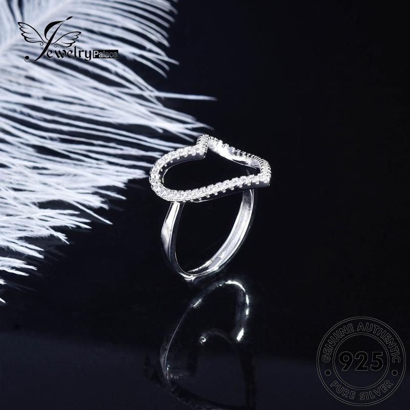 JEWELRYPALACE Silver Creative Cincin Nikah Asli Original Aksesori Diamond Moissanite 925 korea Wanita Murni Silver Kawin Perhiasan Perak Love Sterling R2169