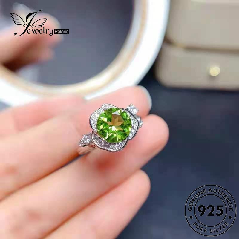 JEWELRYPALACE Asli Rose 925 korea Silver Perak Wanita Murni Cincin Nikah Temperament Kawin Silver Aksesori Sterling Original Emerald Perhiasan R2306