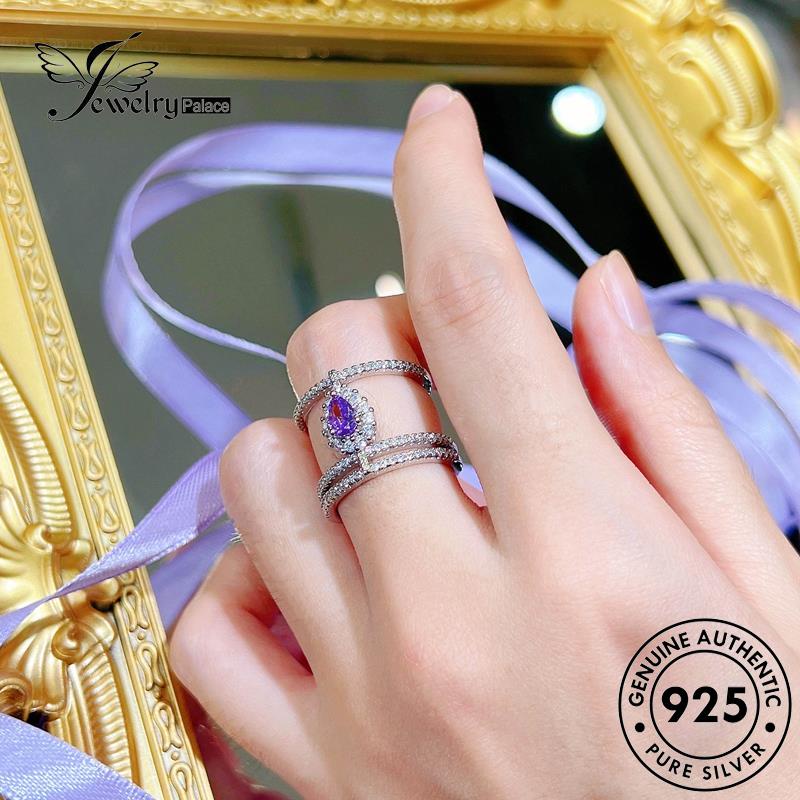 Jewelrypalace Drop Cincin925 Klasik Asli Amethyst Perak Wanita R2343