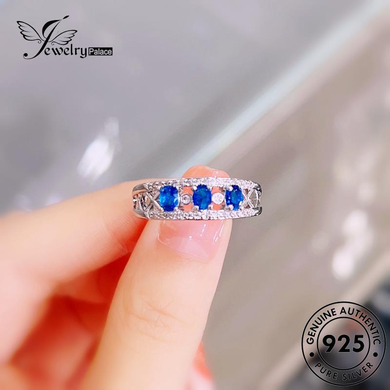 JEWELRYPALACE Aksesori Classic Sterling Murni Perak Sapphire korea Cincin 925 Asli Silver Kawin Nikah Wanita Solo Perhiasan Original Silver R2383