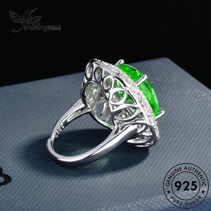 JEWELRYPALACE Luxury Cincin Silver Asli Wanita Oval Original 925 Murni Emerald Sterling Kawin Silver Nikah Perak Aksesori Perhiasan korea R2347