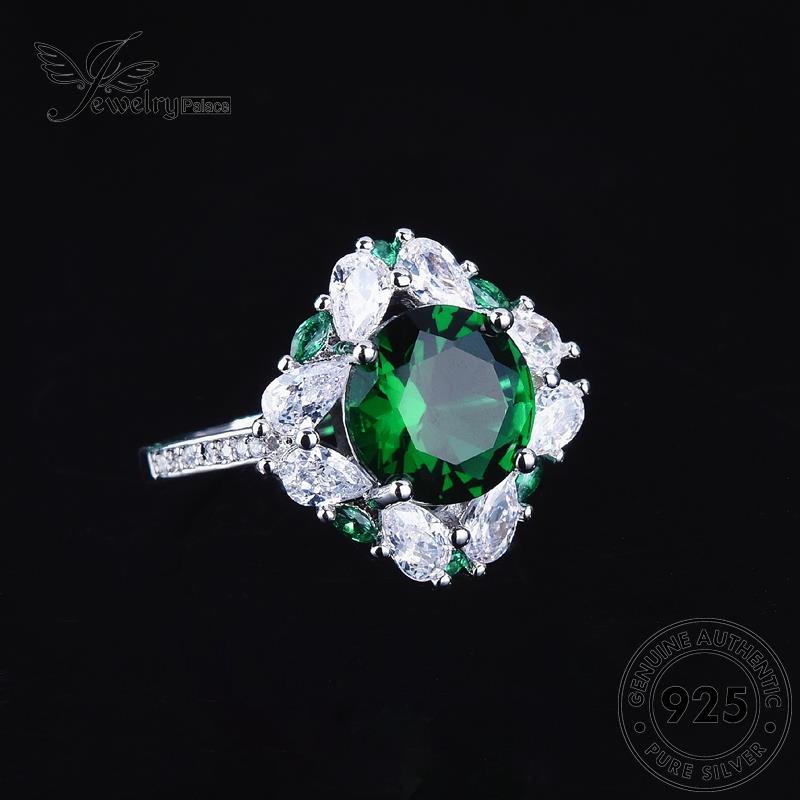 JEWELRYPALACE Murni korea 925 Original Silver Luxury Perhiasan Kawin Cincin Silver Wanita Nikah Perak Aksesori Asli Emerald Square Sterling R2353