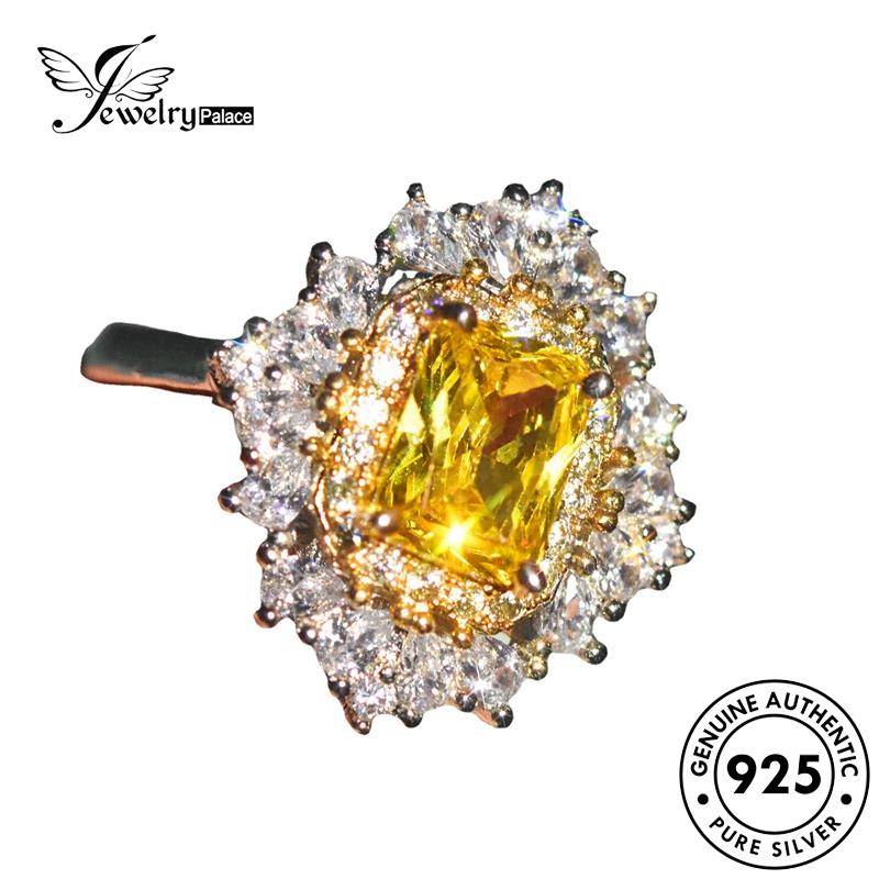 JEWELRYPALACE Nikah Original Cincin Silver Two-Color korea Murni Sterling Perak Luxury Wanita Perhiasan Kawin 925 Emerald Aksesori Asli Silver R2503