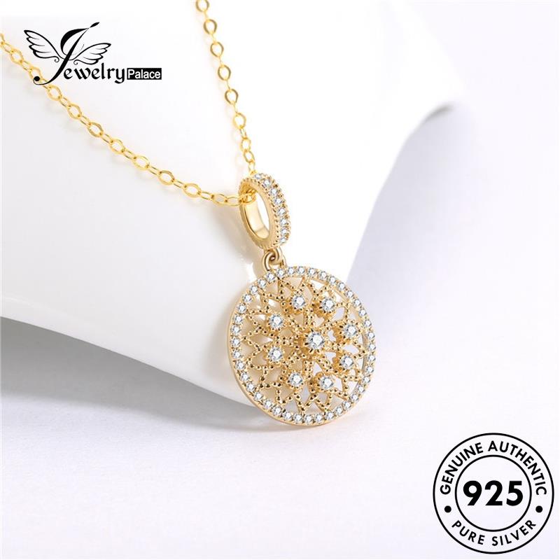 Jewelrypalace Asli925 Set Moissanite Emas Fashion Kalung Wanita Berlian Perak S84