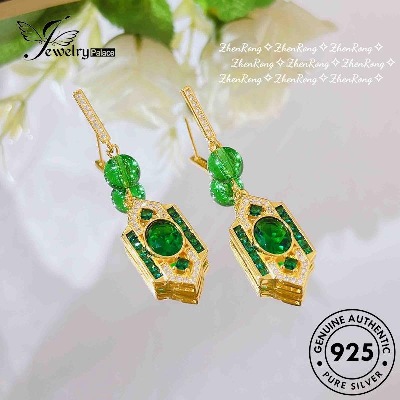 Tempat Perhiasan Wanita Set Kalung Perak Fashion925 Emerald Asli S256