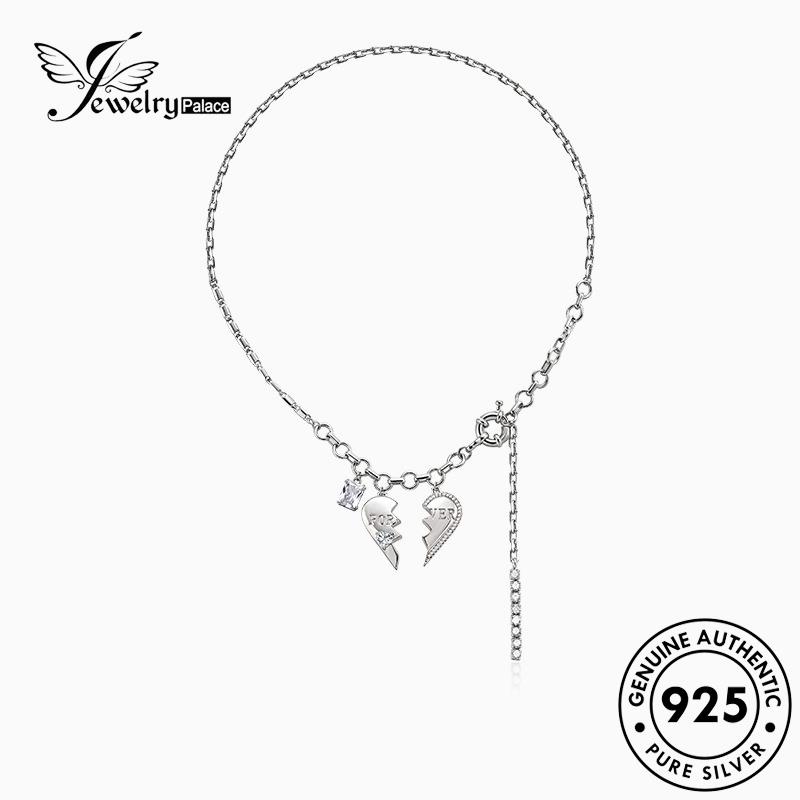 Jewelrypalace Kalung Asimetris Love Set Perak925 Asli Wanita S273