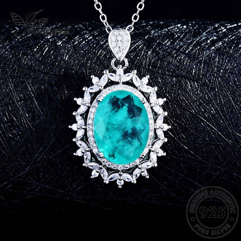 Jewelrypalace Aquamarine Asli Wanita925 Kalung Grace Set Perak S352