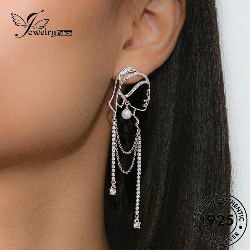 Jewelrypalace Original Set Perak Jumbai Pribadi Wanita Kalung Mutiara925 S341