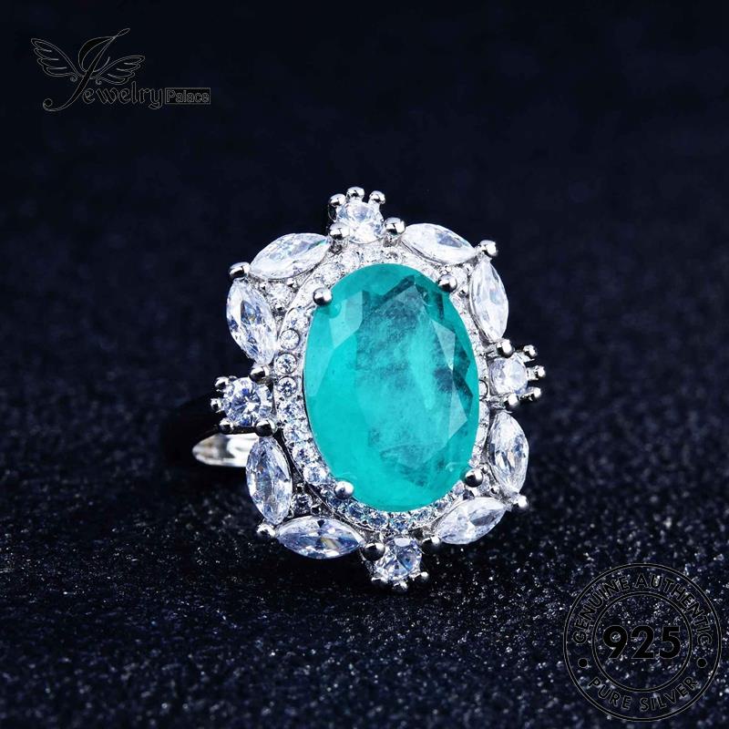 Tempat Perhiasan925 Kalung Set Mewah Wanita Silver Aquamarine Asli S398