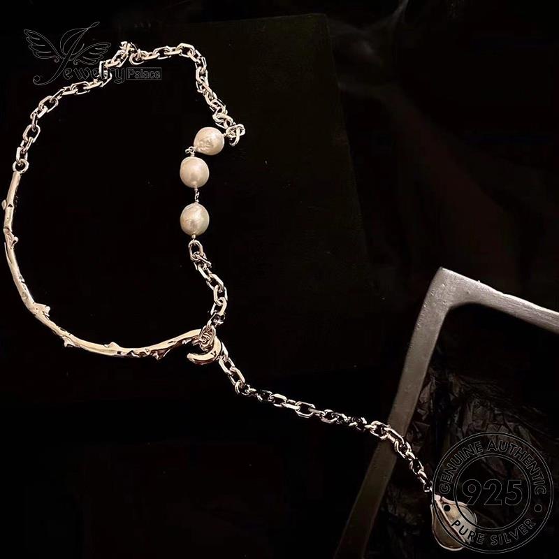 Jewelrypalace Perak Mutiara Wanita Set Asli Kalung Kupu-Kupu925 Temperamen S428