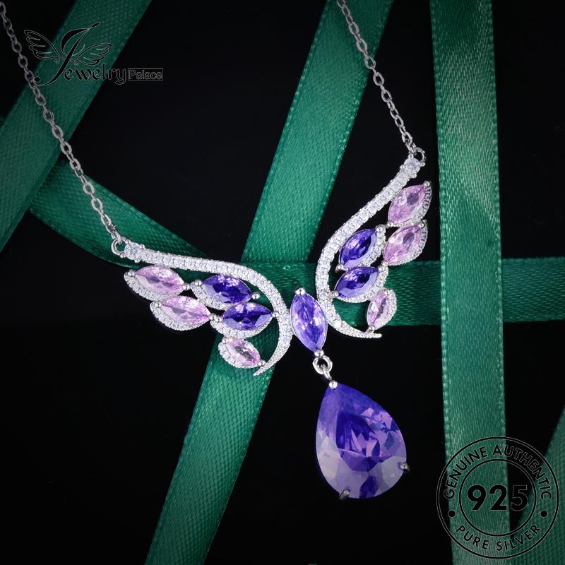 Jewelrypalace Sayap Perak Asli Angel925 Wanita Set Kalung Amethyst S467