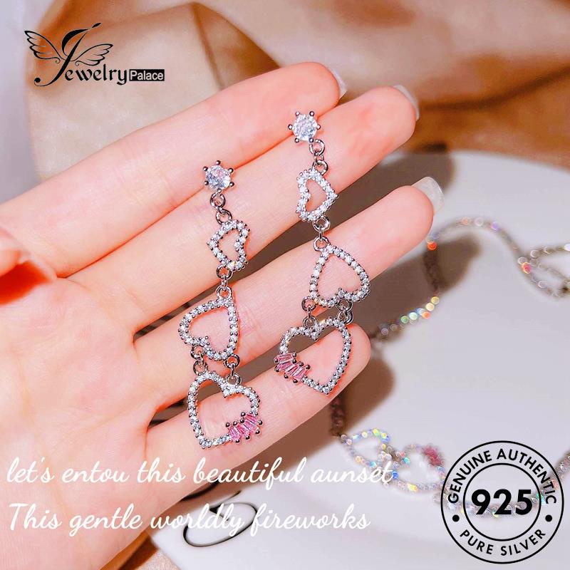 Jewelrypalace Set Kalung Perak Wanita Berlian Asli925 Moissanite S489