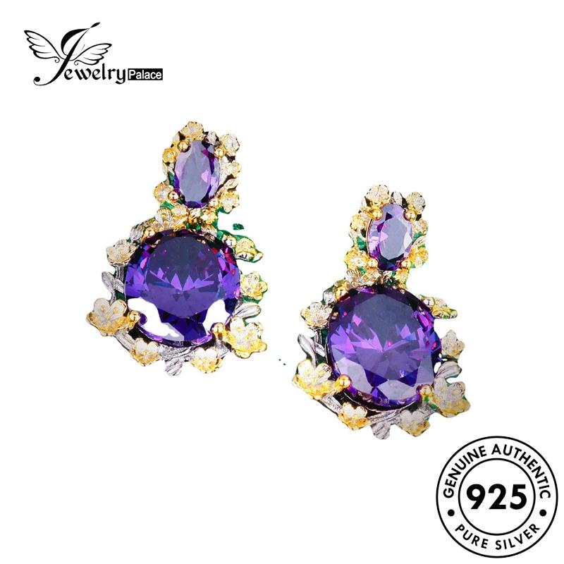 Jewelrypalace Amethyst Original Kalung Wanita Plum Bossom Set925 Perak S517