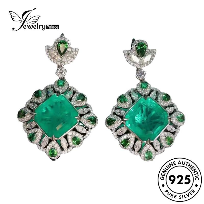 Perhiasanpalace Mewah925 Emerald Original Kalung Perak Set Wanita S562