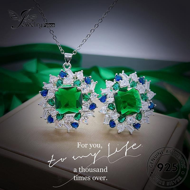 Jewelrypalace Emerald925 Set Vintage Asli Kalung Perak Wanita S576