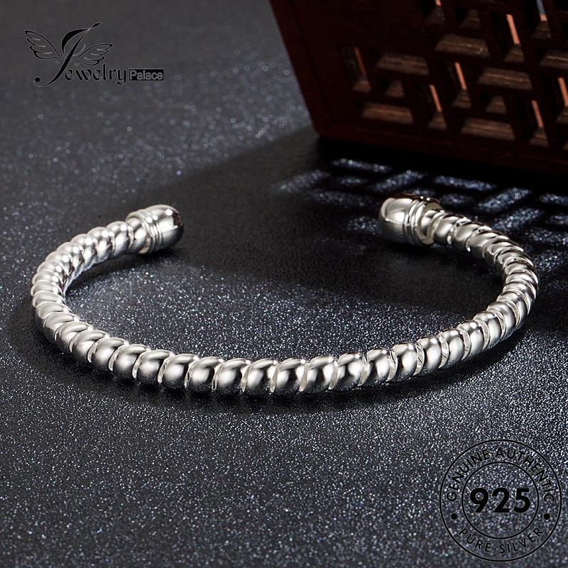 Jewelrypalace Menenun Perak Asli925Gelang Simple Pria B276