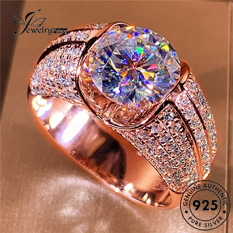 Perhiasantempat Emas Asli Berlian Perak Hati Mendominasi Moissanite Wanita Cincin925 Dan Panah R114