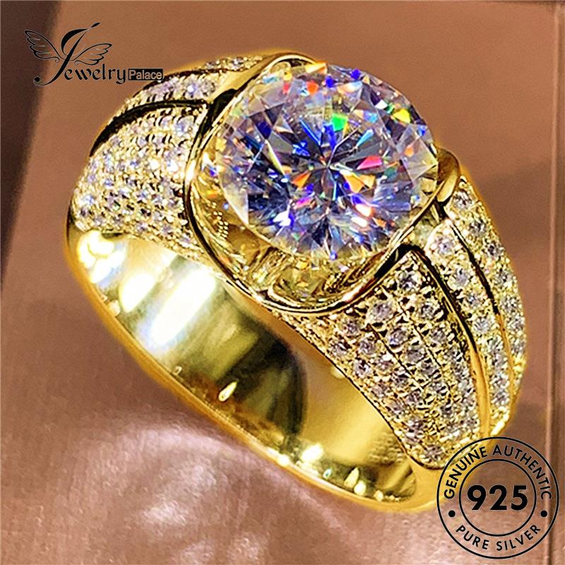 Perhiasantempat Emas Asli Berlian Perak Hati Mendominasi Moissanite Wanita Cincin925 Dan Panah R114