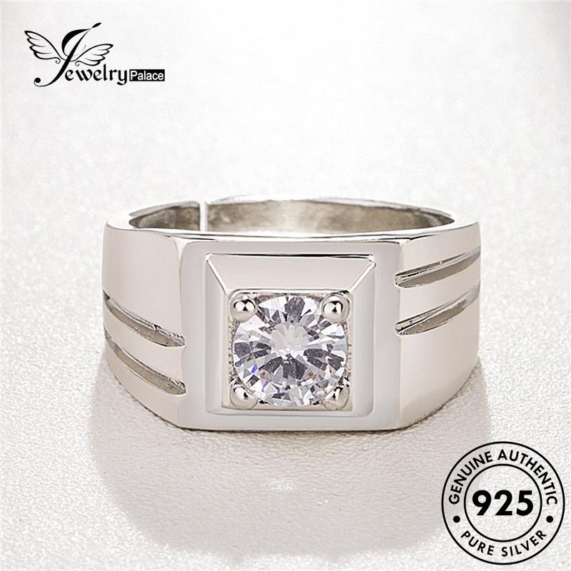 Jewelrypalace Moissanite925 Cincin Perak Simple Berlian Pria Original R128