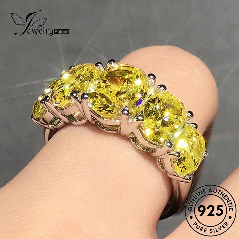 Jewelrypalace Cincin Oval Perak925 Wanita Kreatif Citrine Original R168