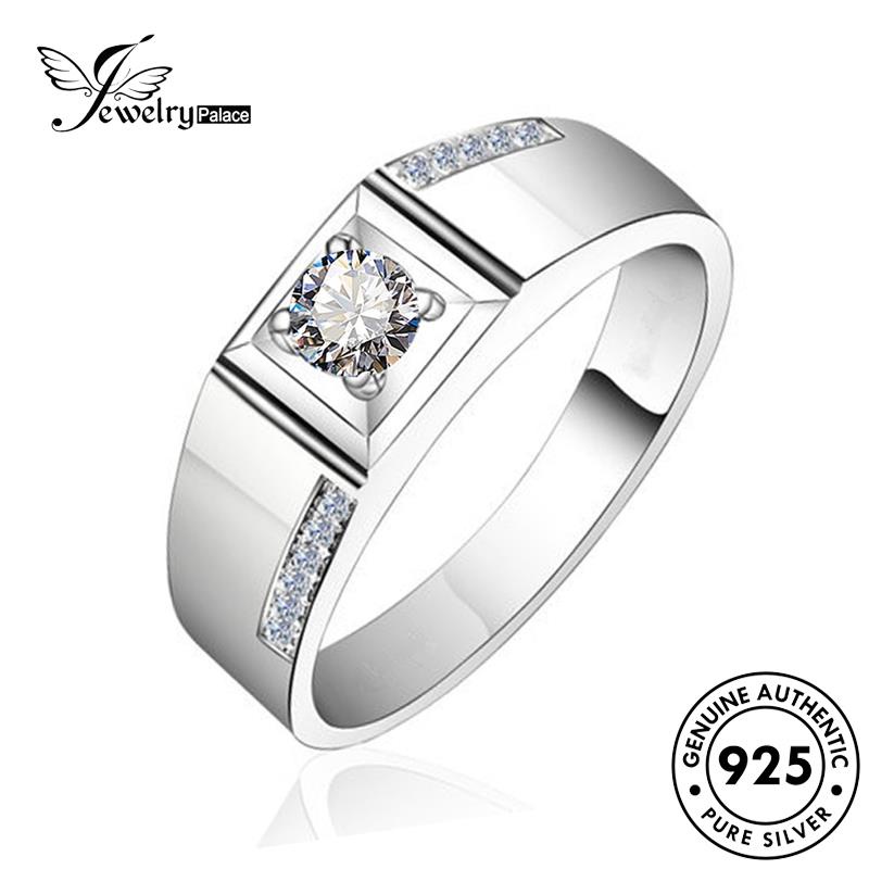 Jewelrypalace 925 Perak Temperamen Cincin Moissanite Berlian Pria Asli R182