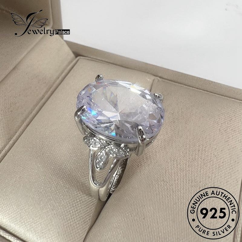 Jewelrypalace 925cincin Oval Perak Asli Wanita Berlian Temperamen Moissanite R476