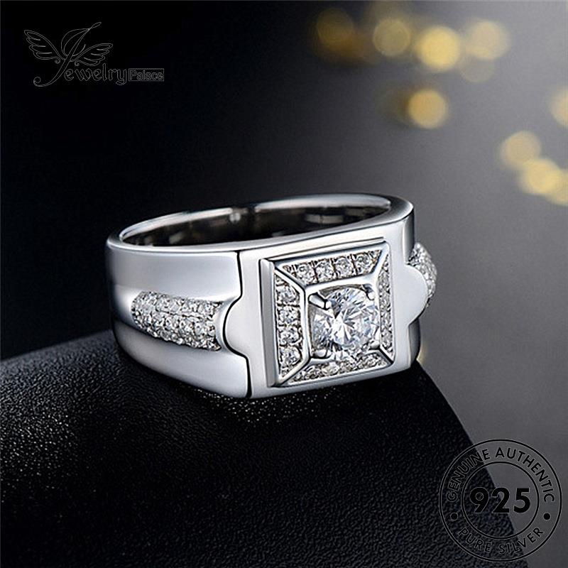 Jewelrypalace Moissanite Berlian925 Cincin Pria Perak Asli Mewah R584