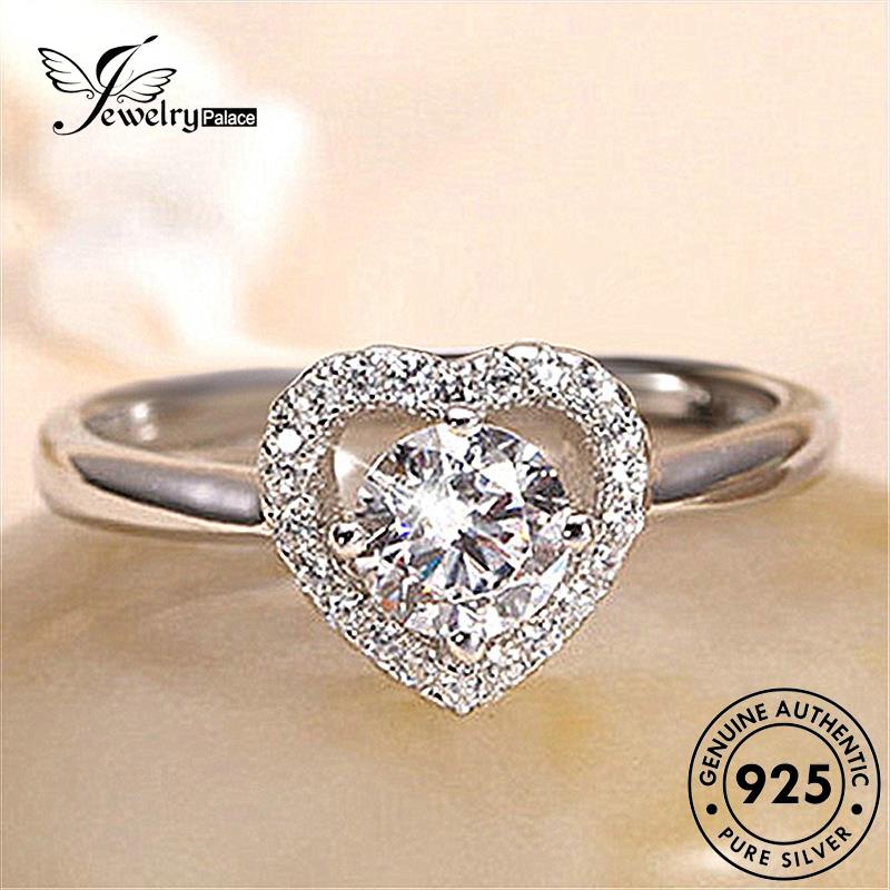 Perhiasantempat Wanita Moissanite Berlian Asli925Cincin Love Fashion Perak R625