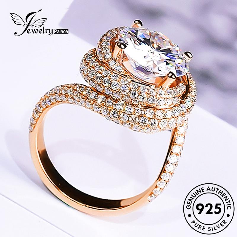 Jewelrypalace Asli Berlian Moissanite Serpentine Cincin Perak Gold Mewah Wanita925 R922