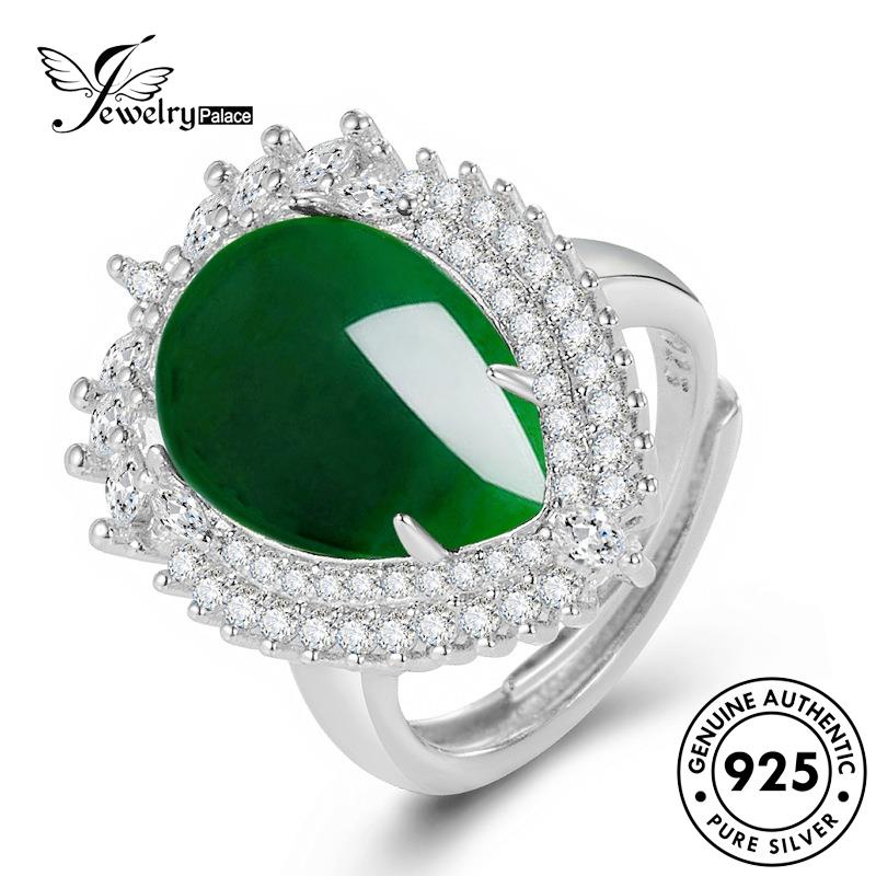 Jewelrypalace Cincin Giok Perak925 Bentuk Tetes Kepribadian Asli Wanita R1011