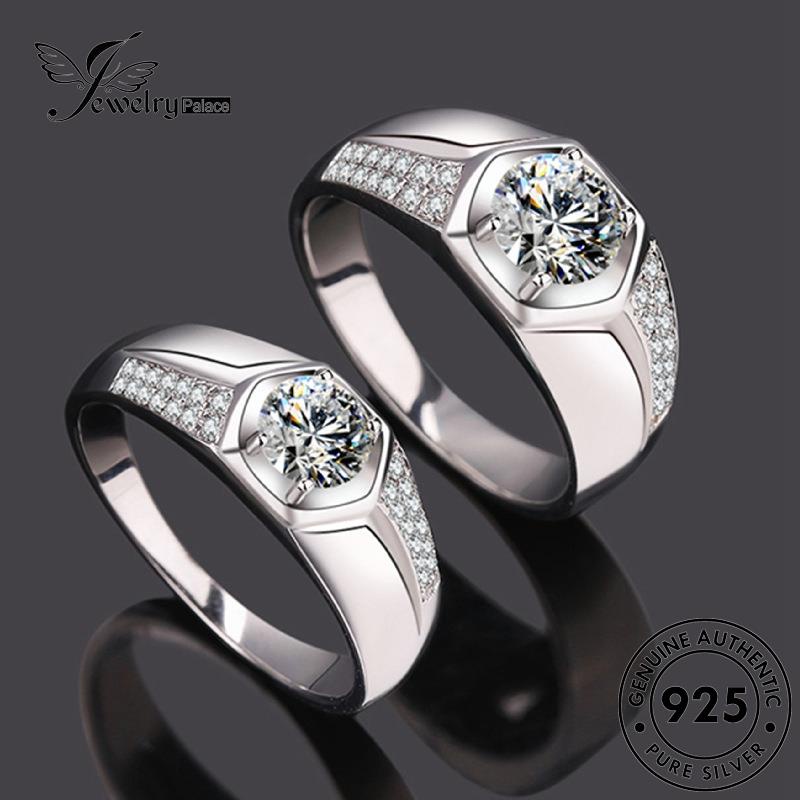 Jewelrypalace Moissanite Fashion Pria Cincin Berlian925 Perak Asli R1109