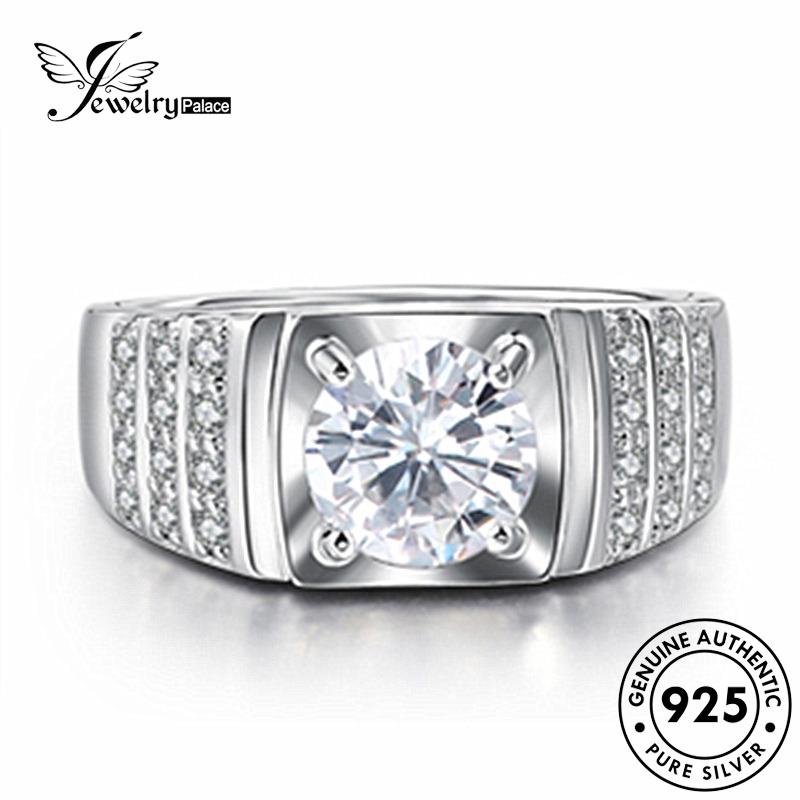 Jewelrypalace Cincin Moissanite Perak925 Wanita Asli Berlian Klasik R1173