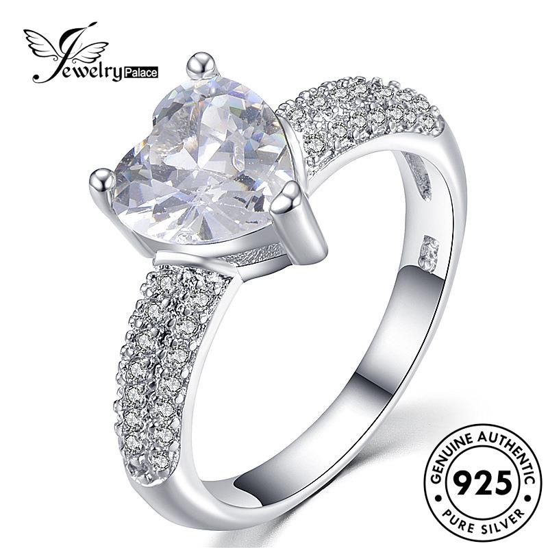 Jewelrypalace Cincin Berlian Moissanite Wanita Perak Asli925 Klasik R1273