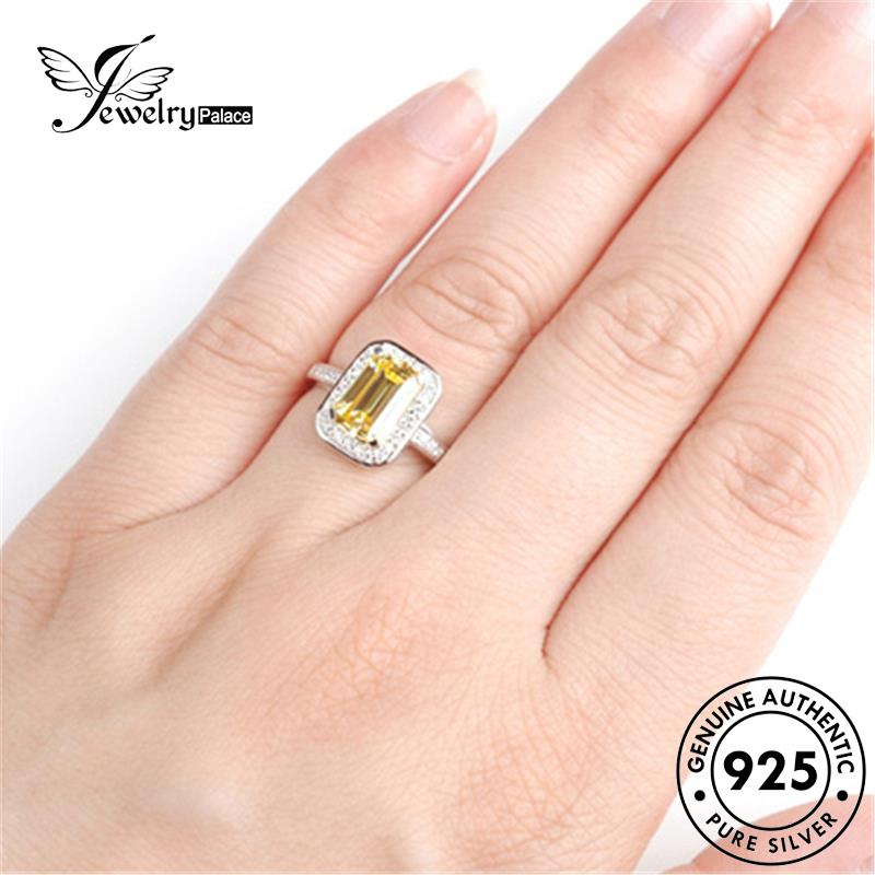 Jewelrypalace Personality925 Cincin Citrine Perak Asli Kotak Wanita R1566