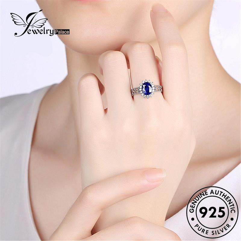 Jewelrypalace Cincin Oval Asli Safir925 Wanita Perak Creative R1607