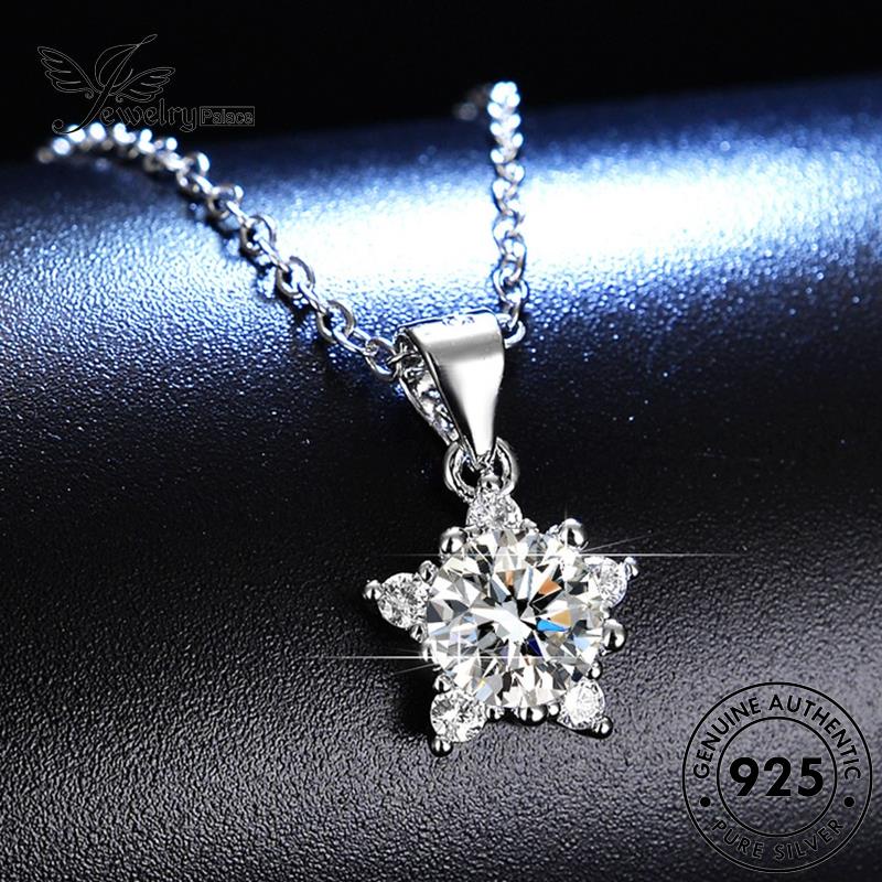 Jewelrypalace Kalung Perak925 Asli Wanita Simple Moissanite Bintang Berlian N72