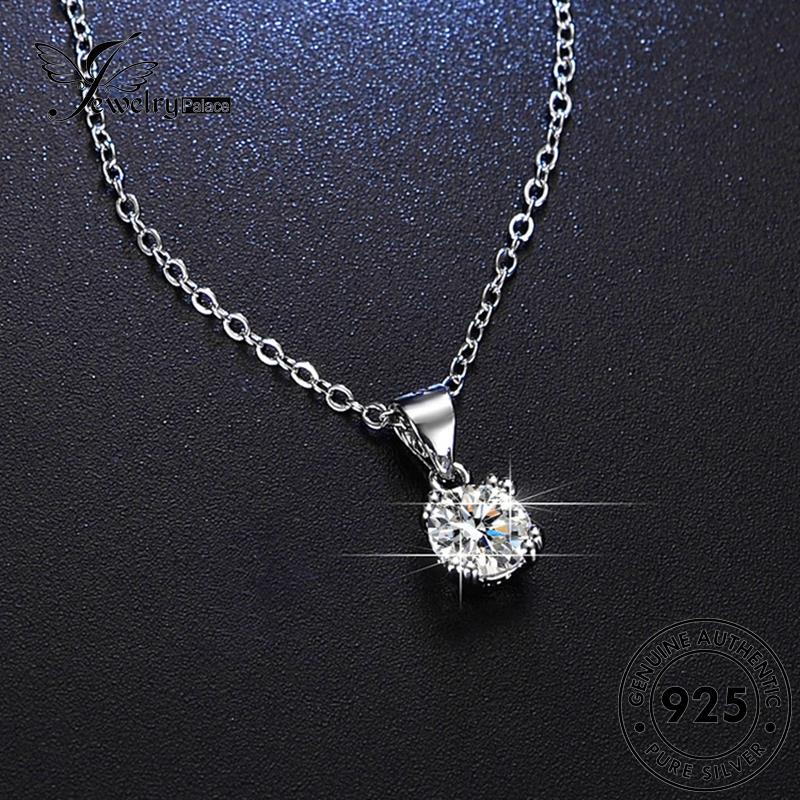 Jewelrypalace Moissanite925 Kalung Simple Berlian Asli Silver Wanita N75