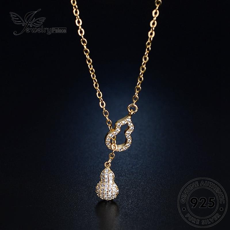 Jewelrypalace Berlian Emas Fashion925 Moissanite Asli Kalung Perak Wanita Labu N79