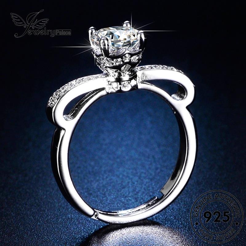 Jewelrypalace Simple Asli Moissanite Berlian925 Cincin Perak Kupu Wanita R84