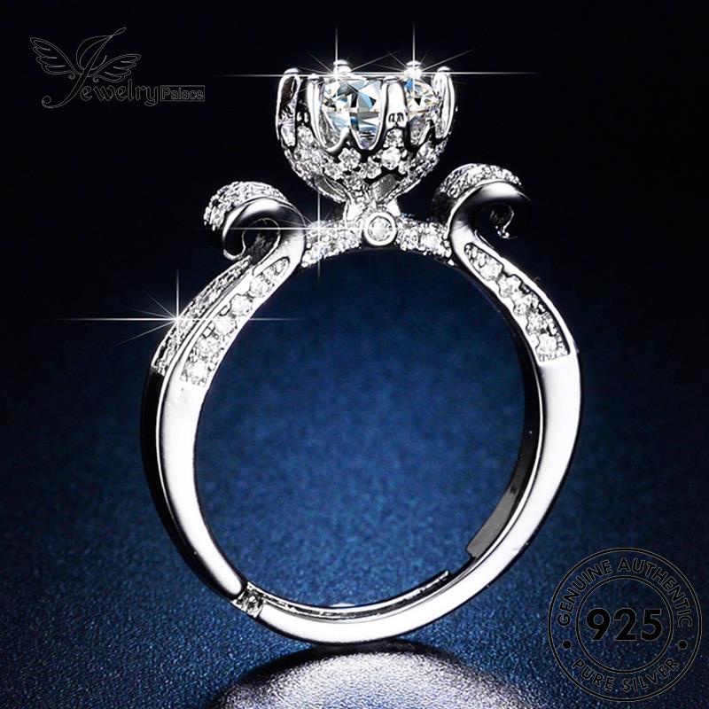 Jewelrypalace Original Cincin Wanita Berlian925 Moissanite Perak Klasik Bunga R145