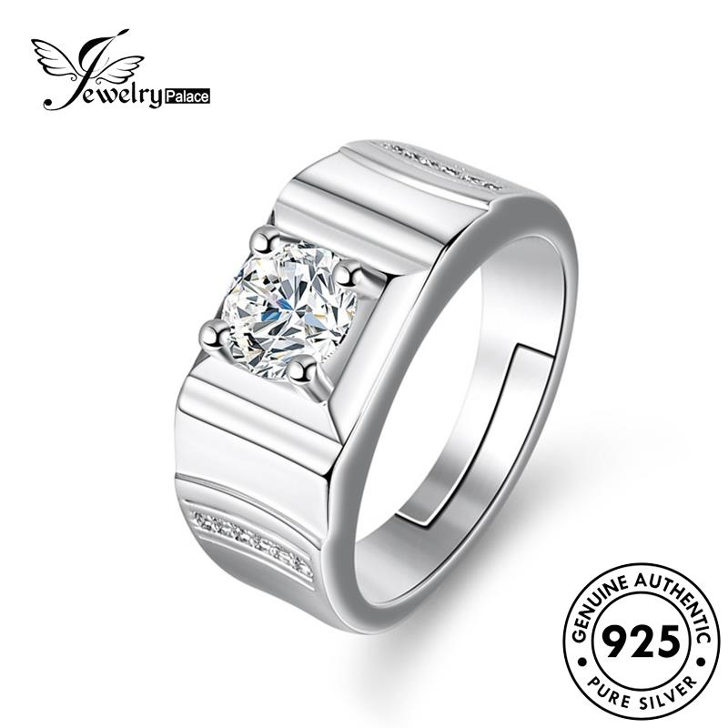 Jewelrypalace Moissanite925 Cincin Asli Fashion Berlian Perak Pria R376