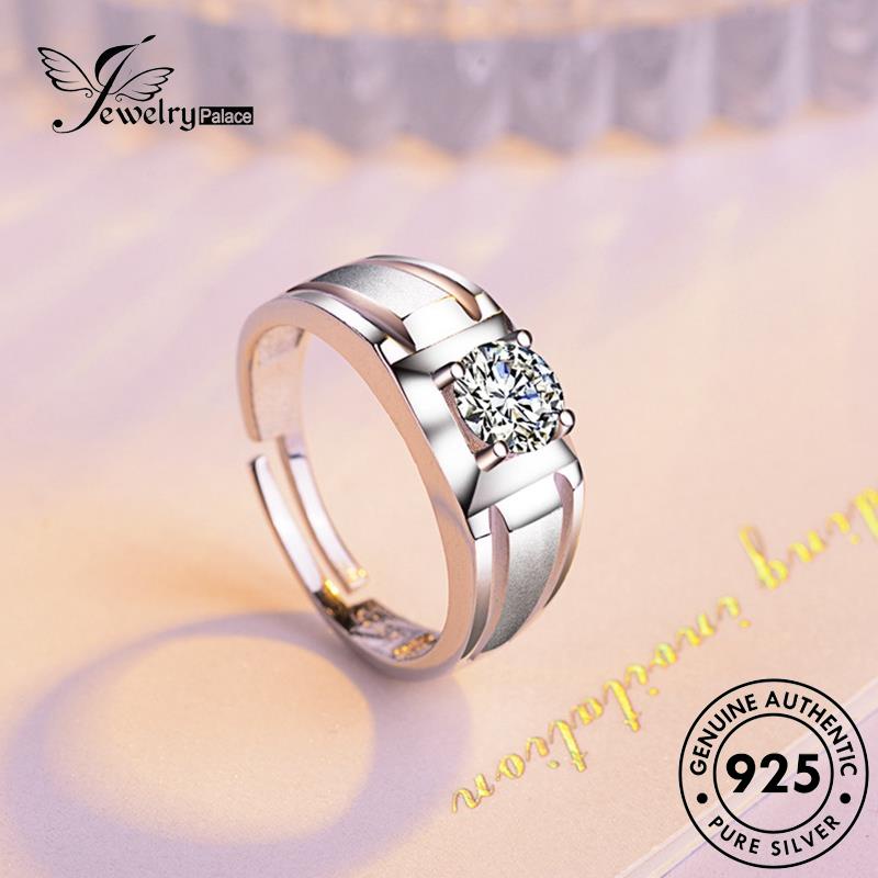 Jewelrypalace Scrub Moissanite Pria Pribadi 925cincin Berlian Perak Asli R382