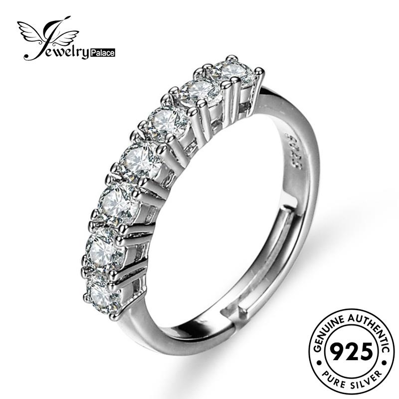 Perhiasantempat Cincin Moissanite Seven925Asli Klasik Wanita Berlian Silver Stars R162