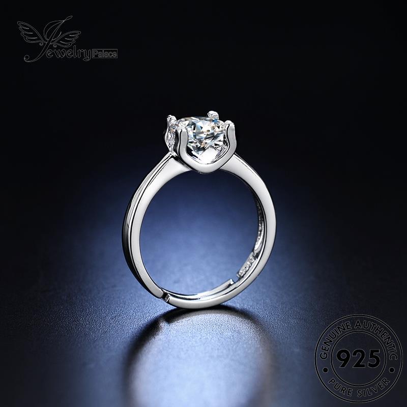 Jewelrypalace Asli Perak Wanita Empat925 Moissanite Berlian Cincin Cakar Klasik R399