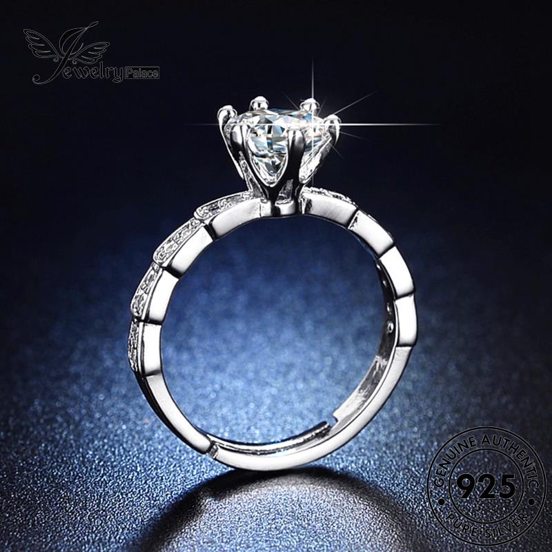 Jewelrypalace Original Cincin Wanita Ular925 Perak Moissanite Berlian Simple R415