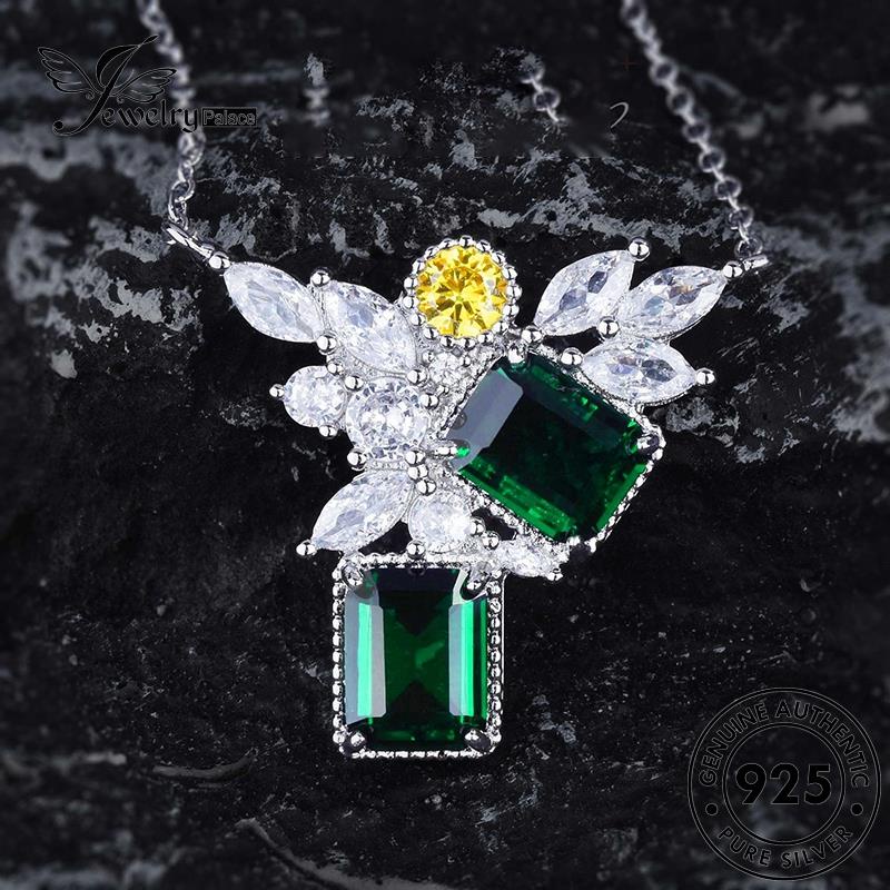 Jewelrypalace Asli Perak Emerald Mewah925 Kalung Wanita N1599