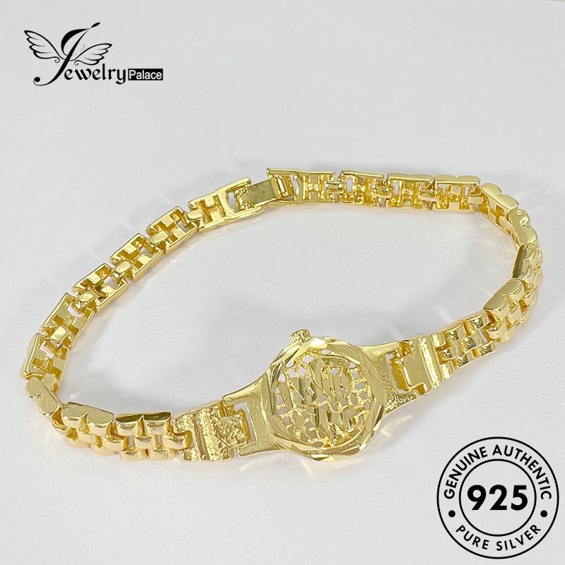 Perhiasantempat Wanita Gelang Fashion Bunga925 Gold Mobil Perak Asli B651