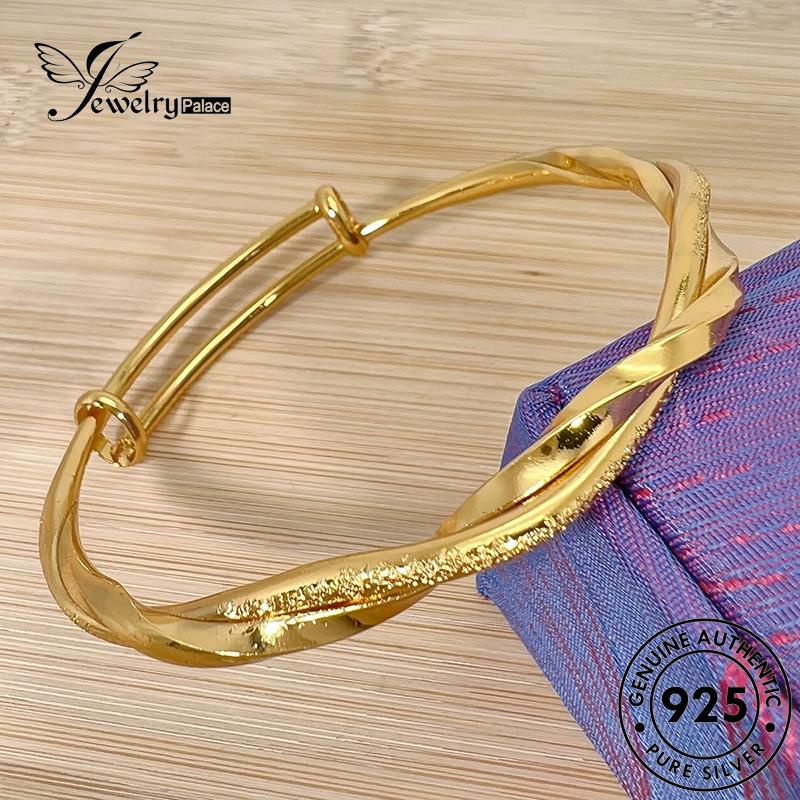 Jewelrypalace Perak Emas Fashion Mobius925 Wanita Gelang Cincin Asli B653